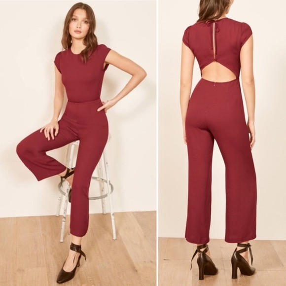 Reformation Pants - REFORMATION mayer jumpsuit in garnet